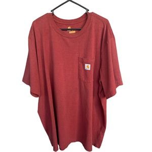 Carhartt Shirt Mens 3XL XXXL Red Pocket Tee Original Fit Graphic Print Logo